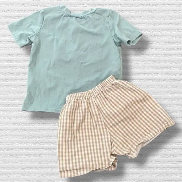 Puppy Dog Golden Retriever Goldendoodle Poodle Embroidery Plaid Set Size 3 Play - Picture 5 of 5